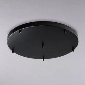 Rosone Multicavo 6 Luci In Ferro Laccato Nero Diametro 50 Cm