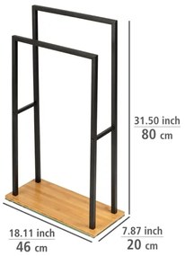 WENKO 24752100 - Porta asciugamani BAMBUSA 46x80 cm nero/marrone
