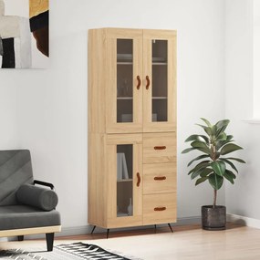 Credenza Rovere Sonoma 69,5x34x180 Cm İn Legno Multistrato /