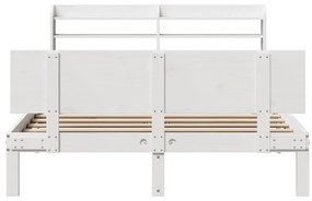 Giroletto con testiera bianco 120x190 cm legno massello di pino