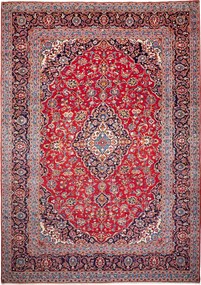 Kashan Tappeto 360x250 Rosso (Iran) Annodato A Mano