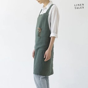 Grembiule in lino Forest Green - Linen Tales