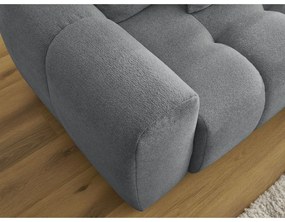 Divano angolare grigio allungabile/con contenitore (con penisola a destra/con chaise lounge) con rivestimento in ciniglia Roxelane – Bobochic Paris