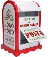 Cassetta posta in Metallo rosso bianco cm 20x22,5xh33