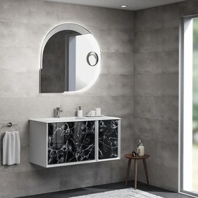 Mobile sottolavabo e lavabo Bellagio per vasca a sinistra bianco/gres nero L 105 x H 51 x P 46 cm 3 cassetti