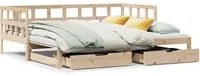 Dormeuse con Letto Estraibile e Cassetti 90x200cm Massello Pino 3302207