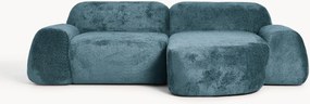 Divano angolare componibile 3 posti in teddy bouclé Wolke