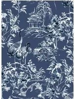 Coordonne Tapete Ming Pagoda - Navy