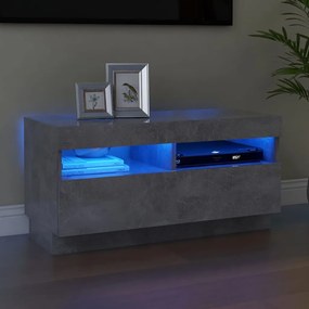 Mobile Porta Tv Con Luci Led Grigio Cemento 80x35x40 Cm /