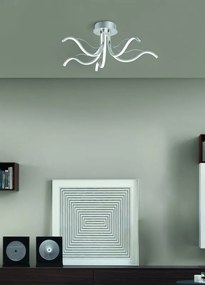 Plafoniera LED Ares Ø 70 cm argento IP20 bianco naturale NOVECENTO