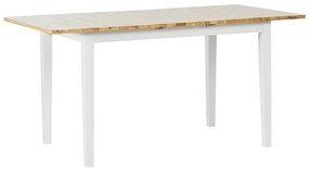 Tavolo da pranzo legno chiaro e bianco 120/150 x 80 cm HOUSTON Beliani