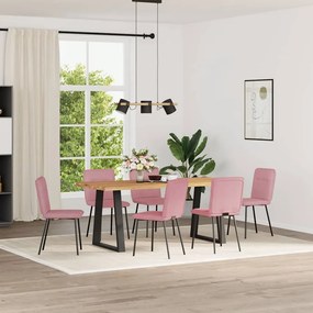 Sedie Da Pranzo 6 Pz Rosa İn Velluto /