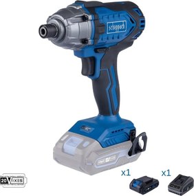 Scheppach - Avvitatore impulsi 20v batteria 2.0Ah e caricabatteria ixes c-id180-x