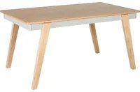 Tavolo da pranzo in MDF 150 x 90 cm color legno chiaro e grigio per 4 persone soggiorno stile scandinavo