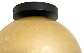Plafoniera di design nera con vetro dorato - Bert