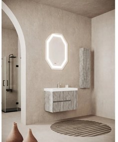 Colonna per mobile bagno PORTOFINO 1 anta P 16 x L 33.7 x H 139 cm grigio antico