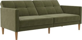 Divano letto in velluto verde 207 cm Lilly - Støraa