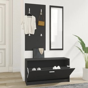 Set Scarpiere 3 İn 1 Nero İn Legno Multistrato /