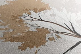 Quadro su tela – Albero minimalista con foglie