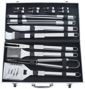 Grilling utensils acciaio inossidabile with a case 18 pz