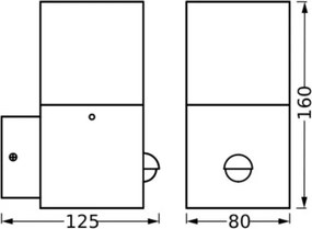 Ledvance - Applique da esterno con sensore FIGO SQUARE 1xE27/20W/230V