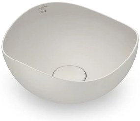 Lavabo da appoggio Ohtake ROCA irregolare in porcellana L 38 x H 17.5 x P 38 cm beige