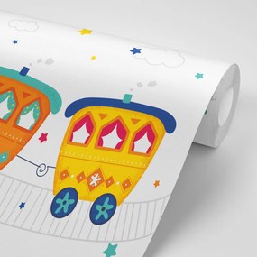 Carta da parati – Trenino pastello