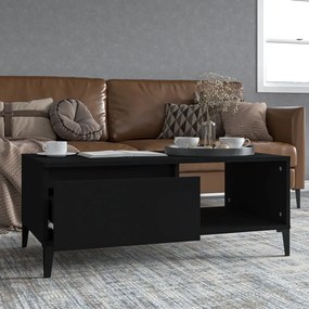 Tavolino Da Salotto Nero 90x50x36,5 Cm İn Legno Multistrato /