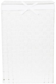 Cesto da bucato bianco con coperchio Cesto da bucato in lino, altezza 60 cm - Compactor
