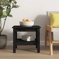 Tavolino da Salotto Nero 45x45x40 cm Legno Massello di Pino 814268