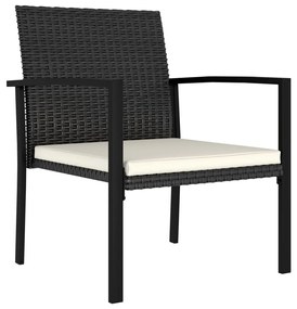 Set da Pranzo da Giardino 7 pz in Polyrattan Nero