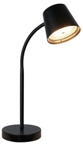 Lampada Da Tavolo Moderna Biwo Metallo Nero Led Integrato 6W 2700K