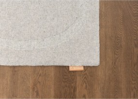 Tappeto in lana grigio chiaro 133x190 cm Morphic Organica - Agnella