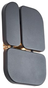 Lampada da parete di design nera a 3 luci - Planes