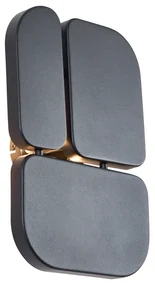 Lampada da parete di design nera a 3 luci - Planes