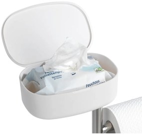 Porta carta igienica con spazzola in acciaio inox in bianco-argento Rivazza - Wenko
