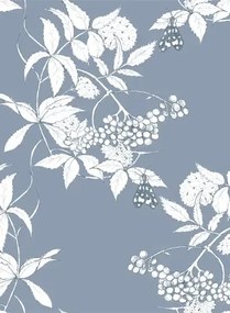 Ailanto Carta da parati Sambuco - Sketch White on Navy
