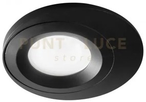Gfa1201- faretto incasso 1 luce liscio nero in alluminio tondo d.10...