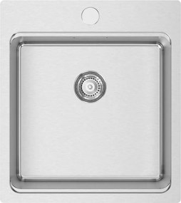 Lavello semincasso 1 vasca in inox argento RODI Una 46 L 45 x L 50.5 cm