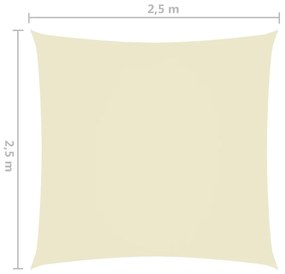 Vela Parasole in Tela Oxford Quadrata 2,5x2,5 m Crema