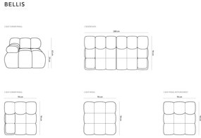 Divano in velluto nero 188 cm Bellis - Micadoni Home