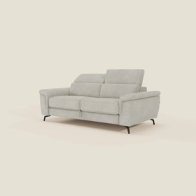 Estro Divano 3 posti con pouf estraibile - poggiatesta reclinabili in tessuto impermeabile T14 panna