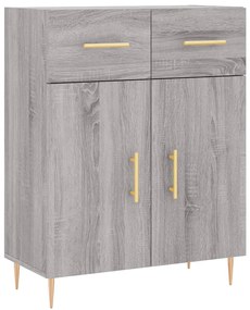 Credenza Grigio Sonoma 69,5x34x180 cm in Legno Multistrato