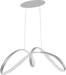 Lampada a sospensione LUMEN a LED in metallo Silver - Piccolo 85 cm