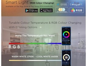 V-TAC Smart Lampada Led Bulb B22 A60 10W WiFi RGB CCT Dimmerabile APP Compatible Amazon Alexa Google Home SKU-2791