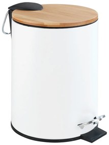 Cestino a pedale bianco Bamboo, 3 l Tortona - Wenko