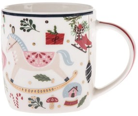 Tazza bianca in porcellana a tema natalizio 370 ml Jolly – Dakls