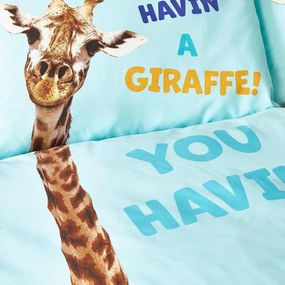 Biancheria da letto per bambini turchese per letto singolo 135x200 cm Havin A Giraffe – Catherine Lansfield