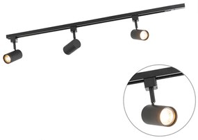 Sistema a binario moderno monofase con 3 faretti neri - Jeana