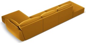 Divano angolare color senape (con penisola a destra/con chaise lounge) con rivestimento in velluto Vanda – Mazzini Sofas